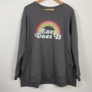 Wildfox Easy Does‎ It Rainbow Sweatshirt Size XL